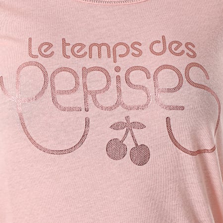 Le Temps Des Cerises - Tee Shirt Femme Trame Rose