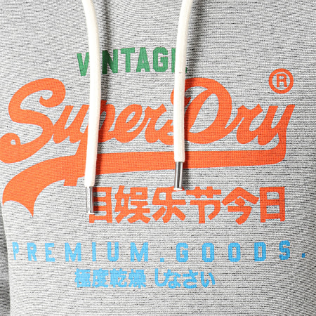 Superdry - Sudadera con capucha Vintage Tri Logo M2011051A Gris jaspeado