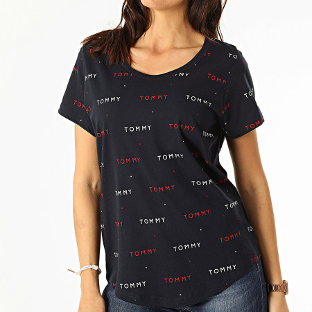 Tommy Hilfiger Tee Shirt Femme Print 2846 Bleu Marine