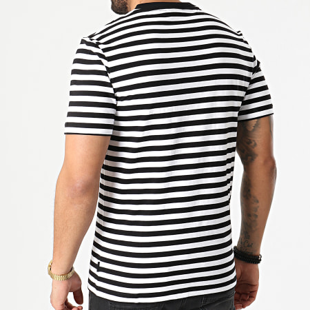 Calvin Klein - Tee Shirt A Rayures Chest Logo Stripe 7288 Noir Blanc