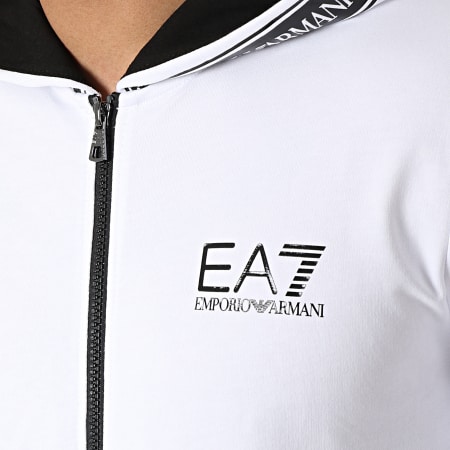 EA7 Emporio Armani - Sweat Zippé Capuche 3KPM25-PJ05Z Blanc