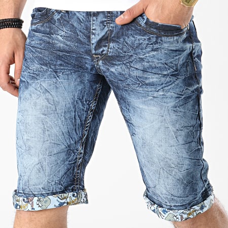 Mackten - PZ-2189 Pantaloncini di jeans in denim blu