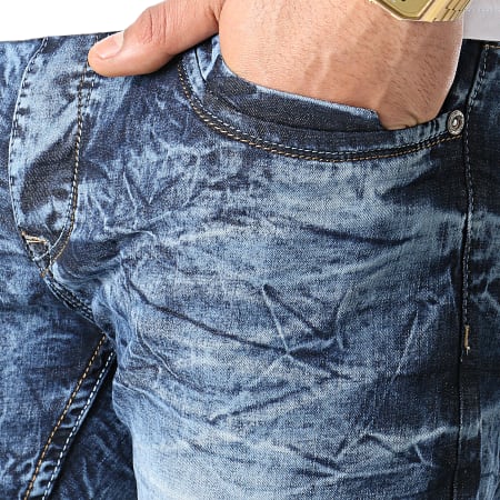 Mackten - PZ-2189 Pantaloncini di jeans in denim blu