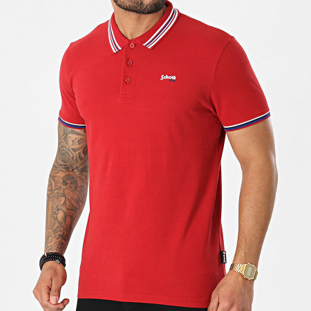 Schott NYC - Polo Manches Courtes Henry Rouge