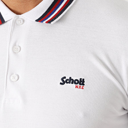 Schott NYC - Polo Manches Courtes Henry Blanc