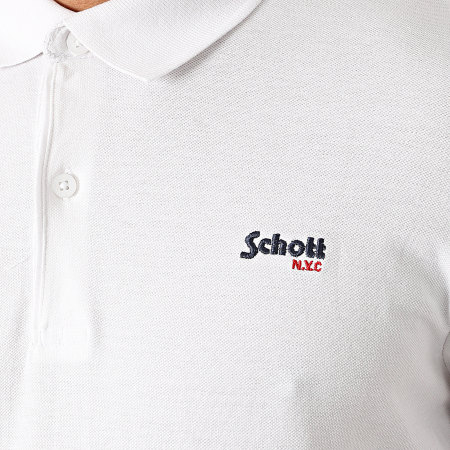 Schott NYC - Polo Manches Courtes PSJAMES2 Blanc