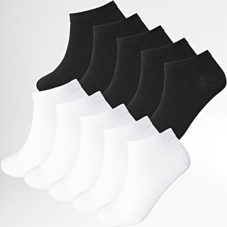 LBO - Confezione da 10 paia di calzini corti 0011 nero bianco