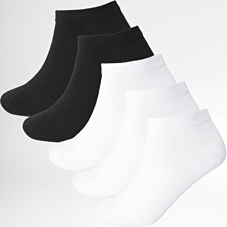 LBO - 5 paia di calzini corti 0014 nero bianco
