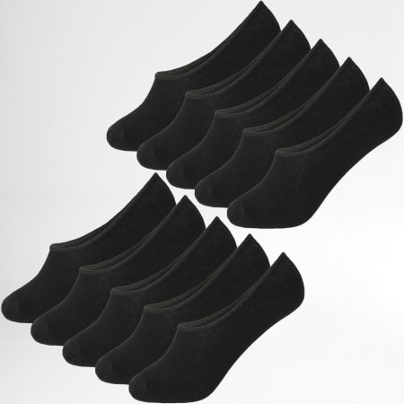 LBO - Confezione da 10 paia di calzini invisibili 0017 nero