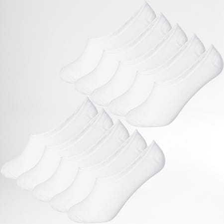 LBO - Confezione da 10 paia di calzini invisibili 0018 bianco