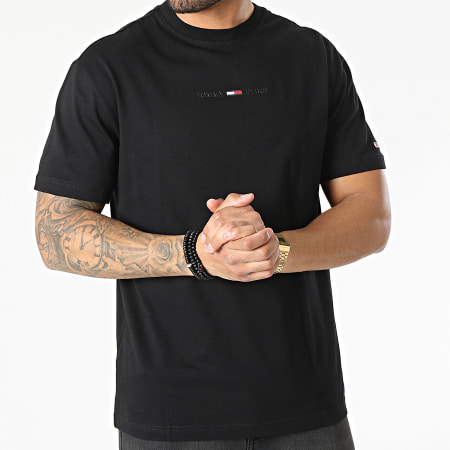Tommy Jeans - Tee Shirt Gel Linear Logo 0702 Noir