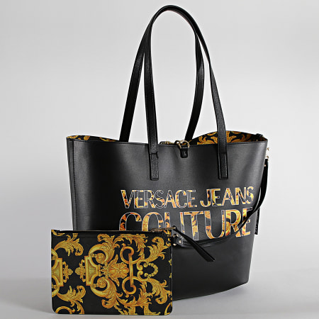 Versace Jeans Couture - Ensemble Sac A Main Et Pochette Femme Linea Z E1VWABZ1 Noir Renaissance