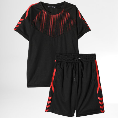 Classic Series - Conjunto Camiseta Niño C195 Shorts Negro Rojo