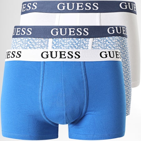 Guess - Lot De 3 Boxers U1GG05 Blanc Bleu