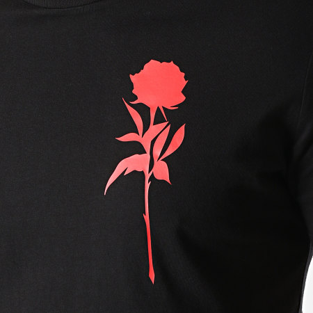 Luxury Lovers - Maglietta Rose Chest Nero Rosso