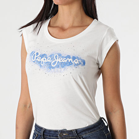 Pepe Jeans - Camiseta Mujer Strass Camila PL504827 Crudo