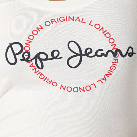 Pepe Jeans - Tee Shirt Femme Blanche PL504818 Ecru