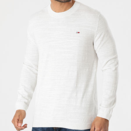 Tommy Jeans - Pull Lightweight Heather 0179 Gris Clair Chiné