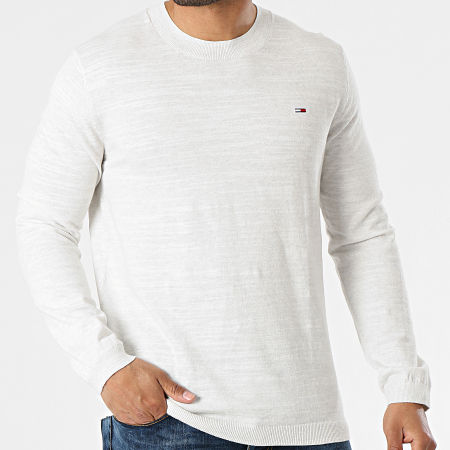 Tommy Jeans - Pull Lightweight Heather 0179 Gris Clair Chiné