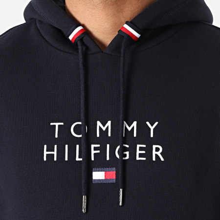 Tommy Hilfiger - Felpa con cappuccio Tommy Flag Stacked 7397 blu navy