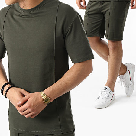 Frilivin - Set di magliette corte verde kaki