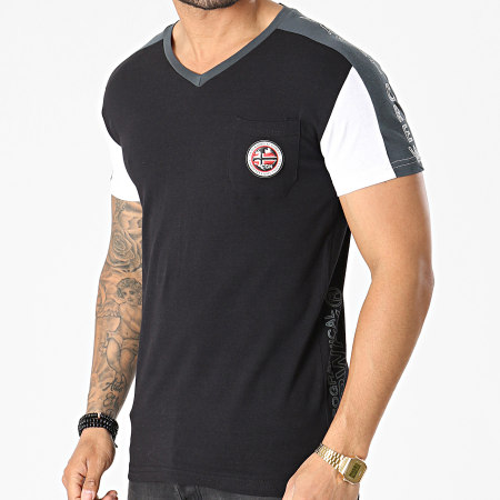Geographical Norway - Tee Shirt Poche A Bandes Jorth Noir
