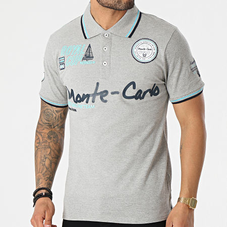 Geographical Norway - Polo Manches Courtes Kocean Gris Chiné