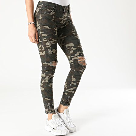 Girls Outfit - Jeans Skinny Mujer Camuflaje 603-75A Verde Caqui