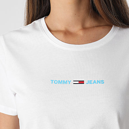 Tommy Jeans - Tee Shirt Femme Multi Linear Logo 9818 Blanc