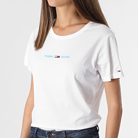 Tommy Jeans - Tee Shirt Femme Multi Linear Logo 9818 Blanc