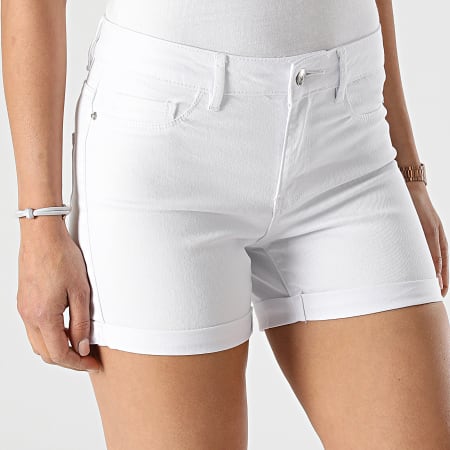 Vero Moda - Short Jean Slim Femme Hot Seven Blanc