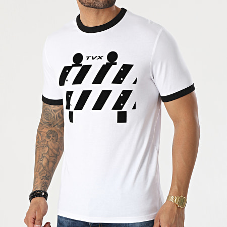 13 Block - Tee Shirt Ringer TVX Blanc Noir