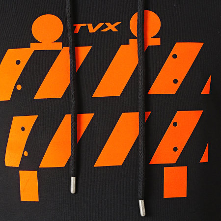 13 Block - TVX Felpa con cappuccio nero arancione