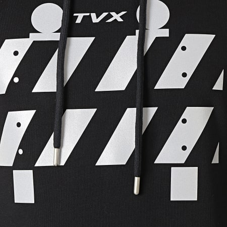 13 Block - TVX Felpa con cappuccio nera riflettente