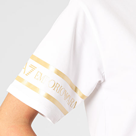 EA7 Emporio Armani - Tee Shirt Femme 3KTT19-TJ29Z Blanc Doré