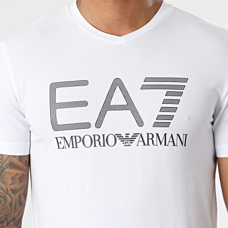 EA7 Emporio Armani - Tee Shirt Col V 3KPT57-PJ03Z Blanc