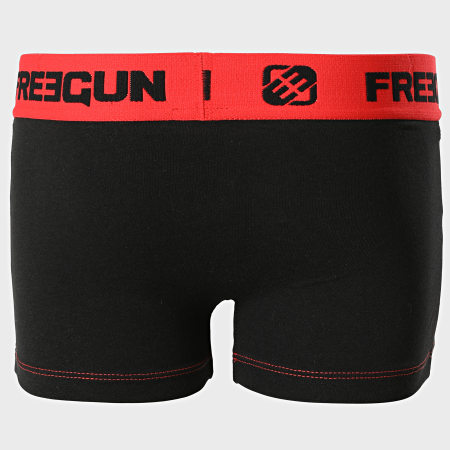 Freegun - Lot De 2 Boxers Enfant Coton Confort Noir