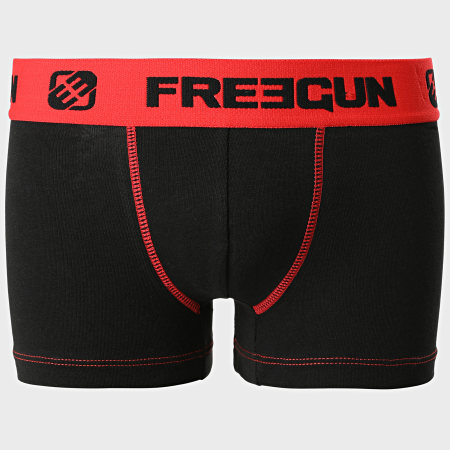 Freegun - Lot De 2 Boxers Enfant Coton Confort Noir
