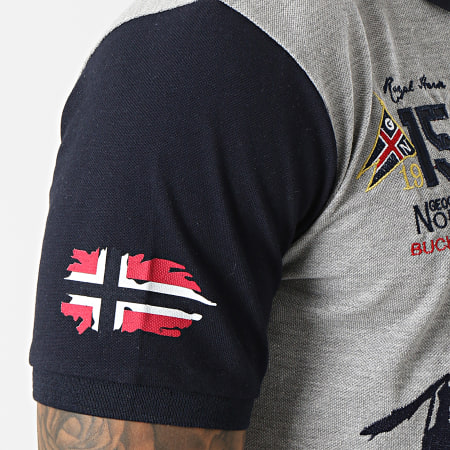 Geographical Norway - Polo Manches Courtes Koloclub Gris Chiné