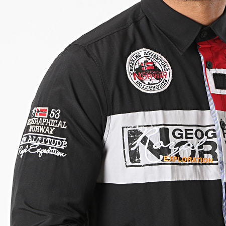 Geographical Norway - Chemise Manches Longues Zorarz Noir