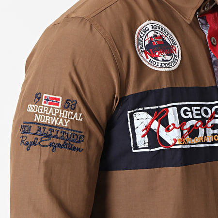 Geographical Norway - Chemise Manches Longues Zorarz Marron