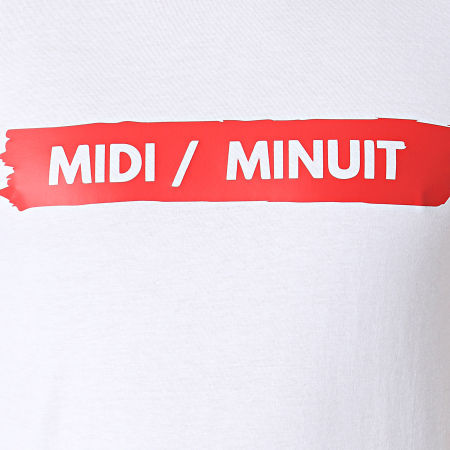 Midi Minuit - Camiseta Logo Typo Blanco Rojo