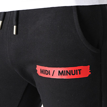 Midi Minuit - Pantalon Jogging Logo Typo Noir Rouge