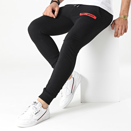 Midi Minuit - Pantalon Jogging Logo Typo Noir Rouge