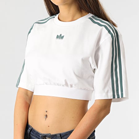 Adidas Originals - Tee Shirt Femme Crop A Bandes GT8474 Blanc