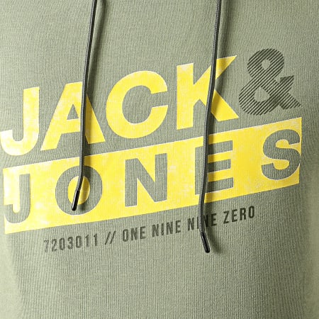 Jack And Jones - Sweat Capuche Liquid Vert Kaki