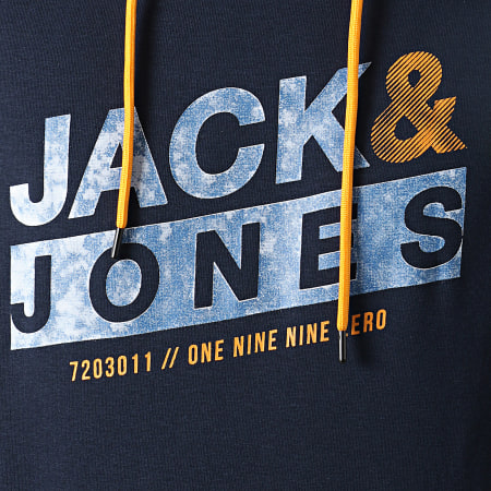 Jack And Jones - Sweat Capuche Liquid Bleu Marine
