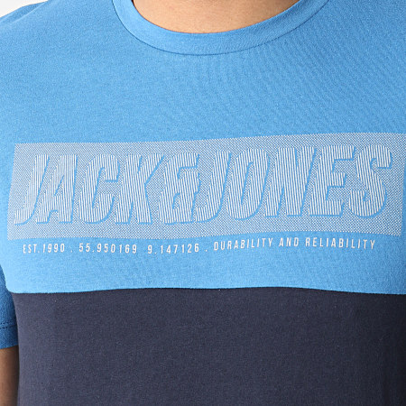 Jack And Jones - Tee Shirt Chimbal Bleu Marine Bleu Clair