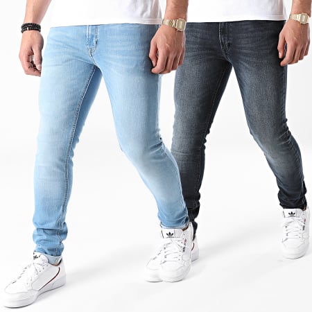 Jack And Jones - Lot De 2 Jeans Skinny Liam Original Bleu Denim