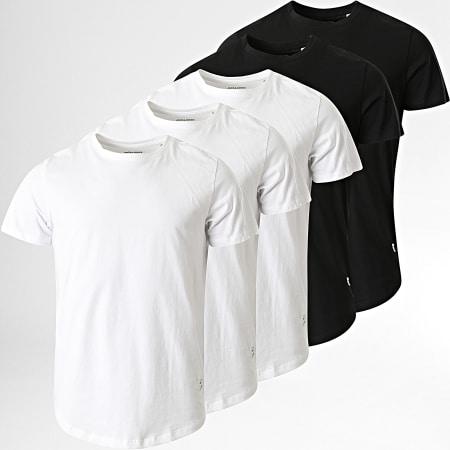 Jack And Jones - Lot de 5 Tee Shirts Oversize Noa Noir Blanc